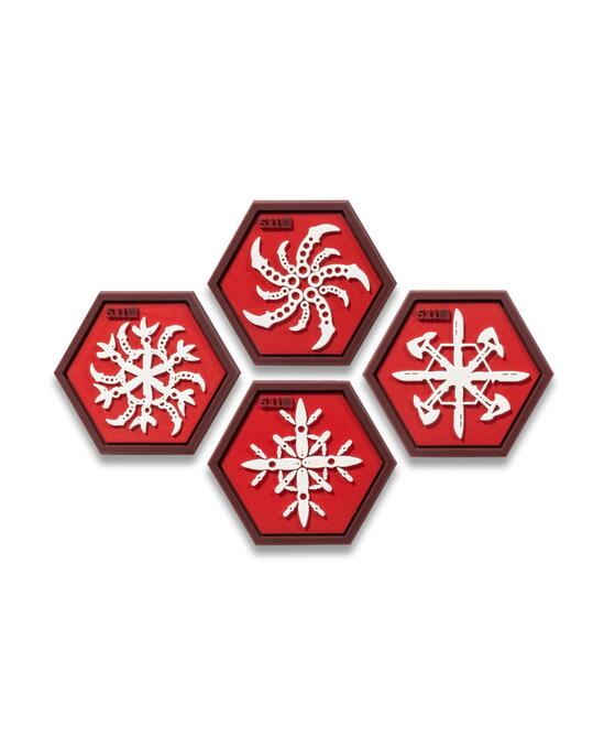 Snowflake Ninja Star Patch Red