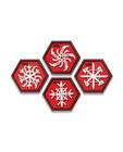 Snowflake Ninja Star Patch Red