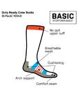 Duty Ready Basic Crew Socks (6-Pack)