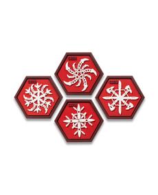 Snowflake Ninja Star Patch Red