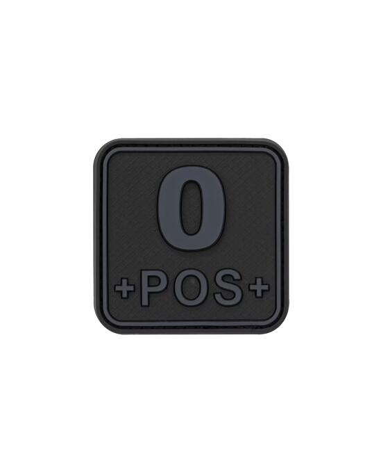 Bloodtype Square Rubber Patch 0 Pos Black