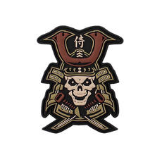 101 INC 3D PVC Samurai Skull Patch khaki