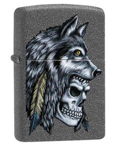 Zippo Запалка Wolf Skull Feather Design
