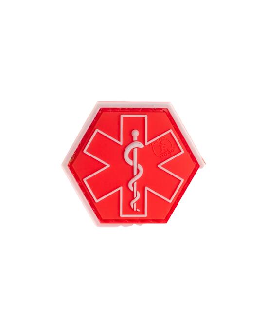 Paramedic Hexagon Rubber Patch Red