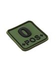 Bloodtype Square Rubber Patch 0 Pos Olive Green