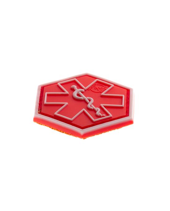 Paramedic Hexagon Rubber Patch Red