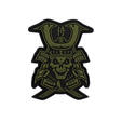 101 INC 3D PVC Samurai Skull Patch green
