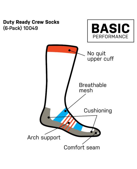 Duty Ready Basic Crew Socks (6-Pack)