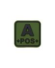 Нашивка Bloodtype Square Rubber Patch A+ Olive Green