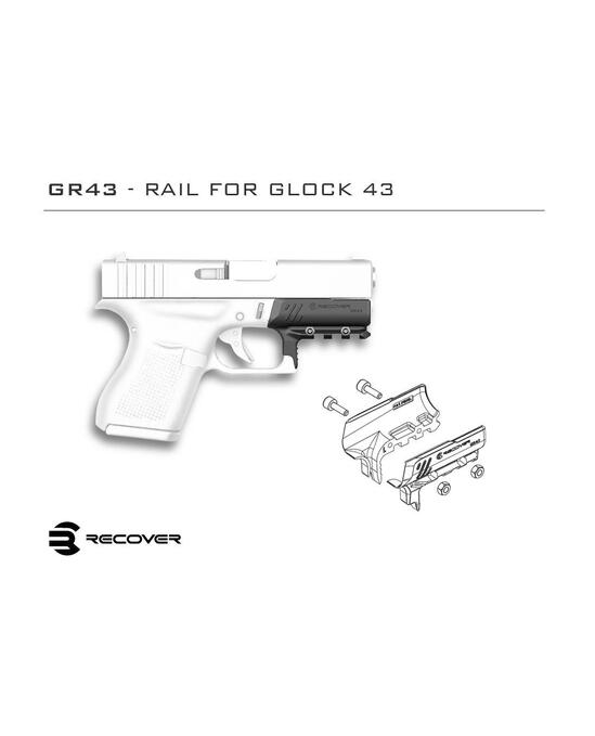 Адаптор С Пикатини Релса За Glock 43/43X Black