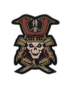 101 INC Нашивка 3D PVC Samurai Skull khaki