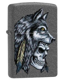 Zippo Запалка Wolf Skull Feather Design