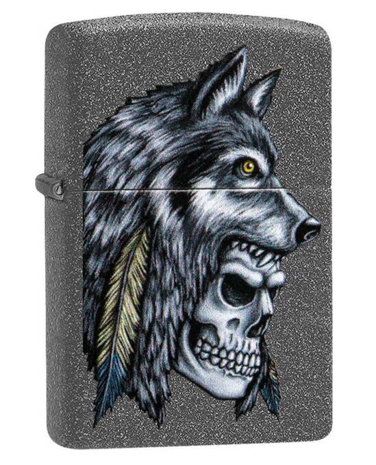 Zippo Запалка Wolf Skull Feather Design