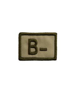 B Negative Blood Group Patch Khaki