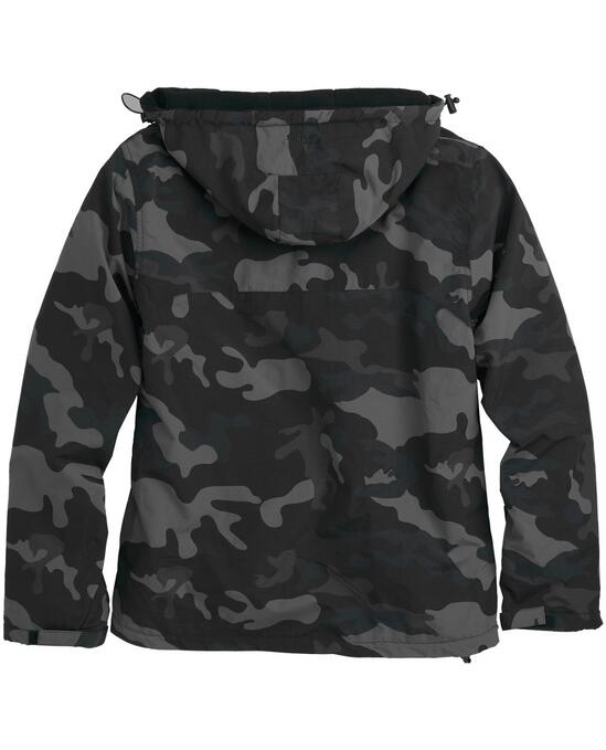 Windbreaker Zipper Jacket Black Camo