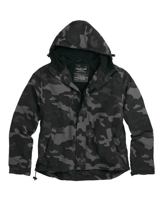 Windbreaker Zipper Jacket Black Camo