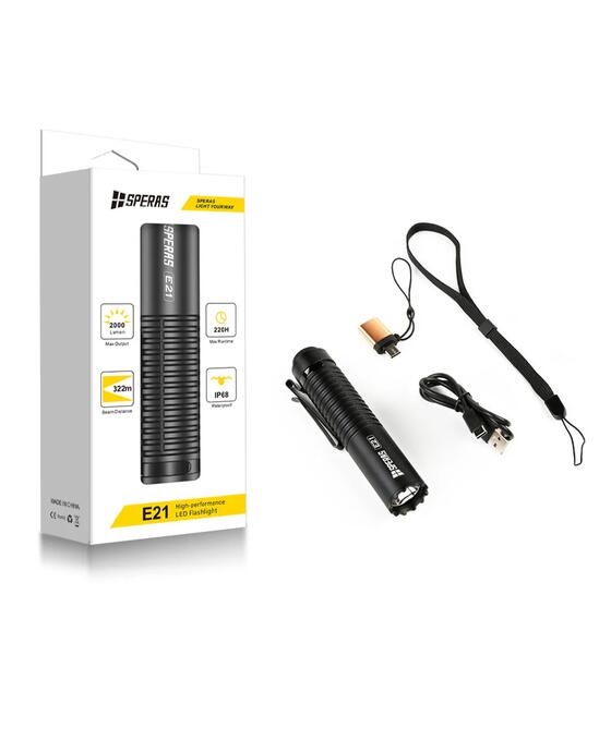 Фенер E21 2000 lm Black