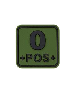 Bloodtype Square Rubber Patch 0 Pos Olive Green