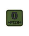 Bloodtype Square Rubber Patch 0 Pos Olive Green