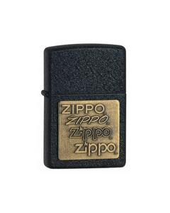 Black Crackle™ Gold Zippo Logo Lighter